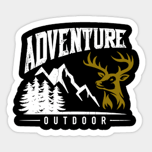 Adventure Hirsch Mountains Nature Hiking Sticker